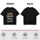 Olive green graphic tee with coffee cup illustrations and playful coffee text