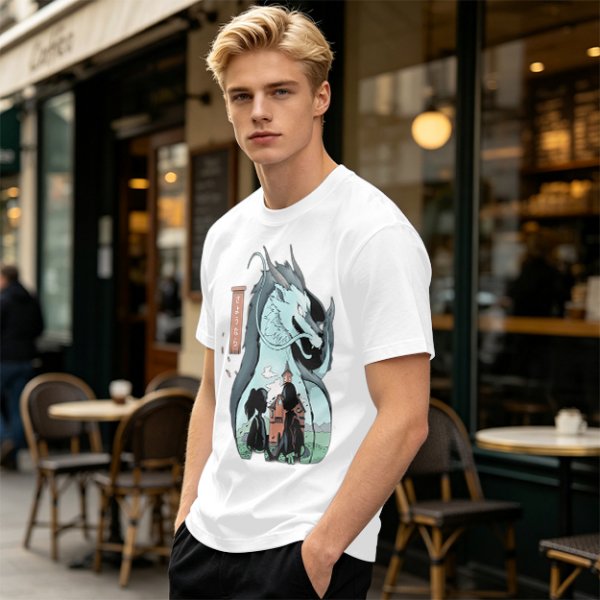 Anime Dragon and Girl Graphic Tee for Fantasy Fans