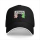 Black baseball cap with 'Humans Are A Virus' alien unicorn graphic