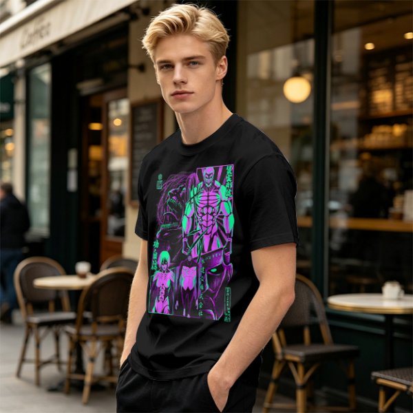 Attack on Titan Anime Villains Neon Graphic T-Shirt