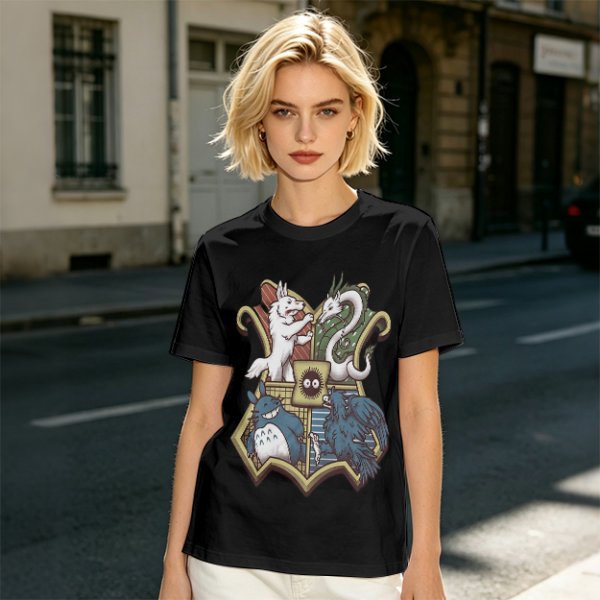 Studio Ghibli Fantasy Creatures Crest Graphic T-Shirt
