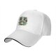 Black baseball cap with meditating frog and 'Less Hate Meditate' mushroom design