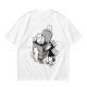 Olive T-Shirt With Playful Cats Emerging From Printer Graphic