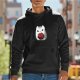 Black Hoodie With Cute Cat Holding D20 Dice Print
