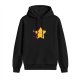 Black hoodie with cute smiling yellow star graphic print