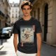 Samurai Cat Fighting Ninjas Ukiyo-e Style Graphic T-Shirt