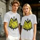 Olive green t-shirt with banana bat logo graphic