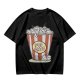 Olive T-Shirt With Pop Cats Popcorn Bucket Graphic