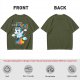 Olive t-shirt with playful unicorn rainbow poop and glitter fart graphic
