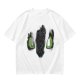 Olive Green T-Shirt With Dark Monster Face Graphic Print
