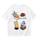 Olive T-shirt with cute cat sushi illustrations