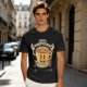 Oversized Olive T-Shirt with Retro Espresso Coffee Mascot Graphic