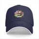 Black baseball cap with cute samurai panda riding a horse graphic