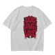 Olive green graphic t-shirt with dark metal style Live Laugh Love print