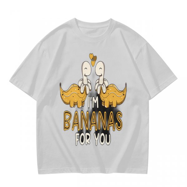 Olive T-Shirt With Cute Banana Dinosaur Love Graphic And I'm Bananas For You Text
