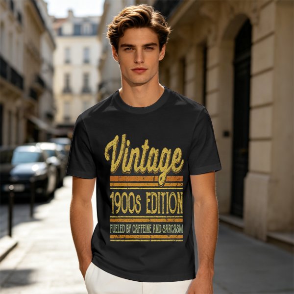 Vintage 1900s Edition Fueled By Caffeine And Sarcasm T-Shirt