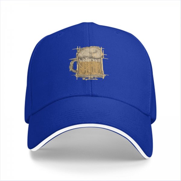 Black Baseball Cap with Beer Mug Sketch Graphic
