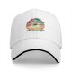Black Baseball Cap With Whimsical Retro Animal Graphic Print