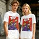 Olive T-shirt with He-Man slapping Skeletor comic print