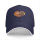 Black Baseball Cap With Hugging Monkeys Heart Design