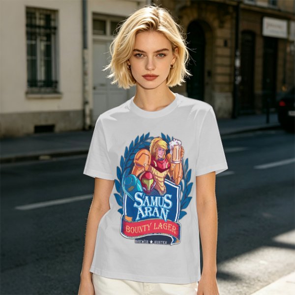 Samus Aran Bounty Lager Graphic T-Shirt