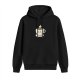 Black Hoodie With Cute Smiling Coffee Cup Graphic Print