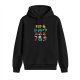 Black hoodie with funny 'Why is 6 afraid of 7?' math joke print