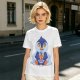 Olive T-shirt with Cute Penguin Drinking Boba Tea Print