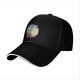 Black baseball cap with witch and black cat fantasy town print