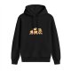 Black Hoodie With Cute Fantasy Character Graphic Print