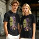 Olive T-Shirt with Frankenstein Monster Portrait Print