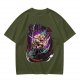 Olive T-shirt with One Piece Roronoa Zoro Three Sword Style Print
