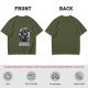 Olive T-Shirt with Black Cat Wizard 'Master of the Dork Arts' Print