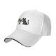 Black Baseball Cap With Cat Touching Globe Print