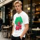 Olive T-Shirt With Cartoon Anthropomorphic Apples In Forest Print