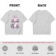 Olive green t-shirt with playful Mount Fuji character graphic print