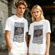 Olive green t-shirt with E.T. phone home graphic print