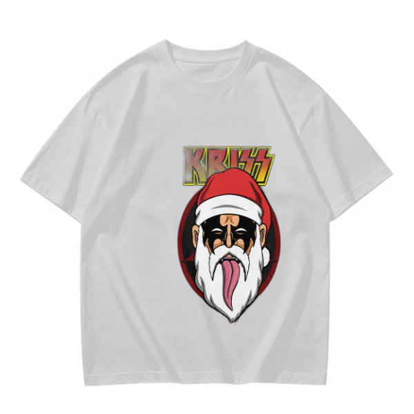 Olive T-Shirt with Kriss Santa Rock Band Graphic Print