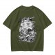 Olive T-shirt with One Piece Going Merry Ship Ink Art Print