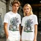 Olive T-shirt with Studio Ghibli Character Mashup Art Print
