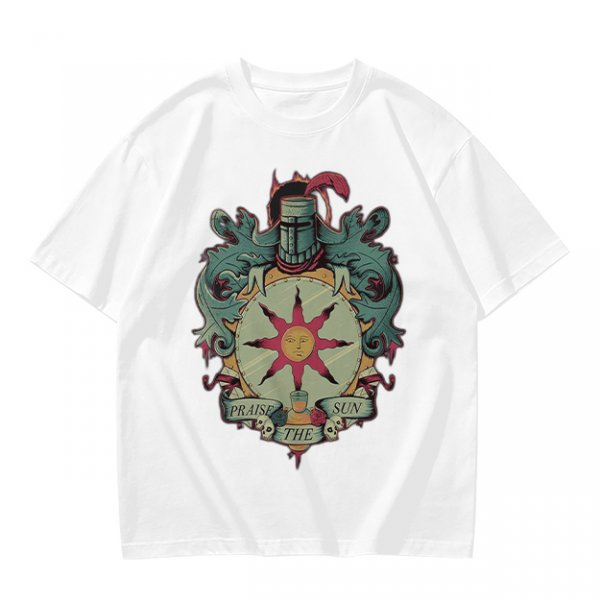 Olive T-Shirt With Praise The Sun Knight Sun Crest Print