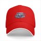 Black baseball cap with gothic teacup skull and rose print