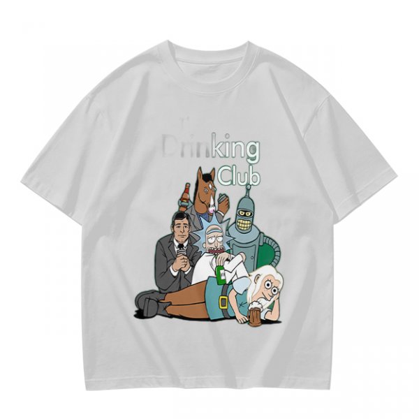 Olive T-Shirt Featuring 'king Club' and Animated Characters Print