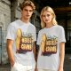 Olive graphic tee with playful bread character and 'Ready or Not Here I Crumb' text