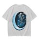 Olive T-Shirt With Crescent Moon And Dancing Spirit Graphic