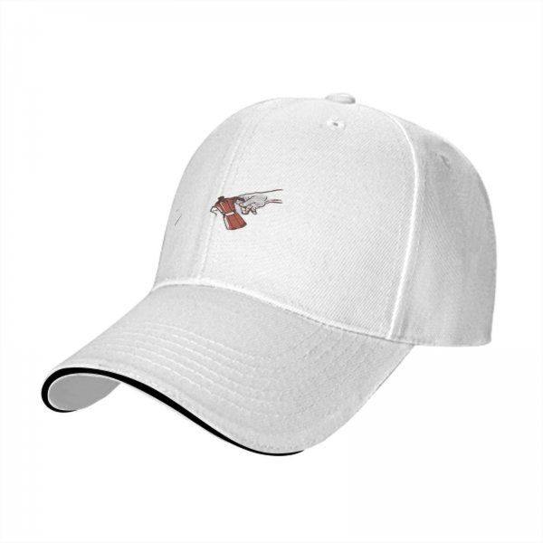Black Baseball Cap With Detailed Pistol Graphic Design