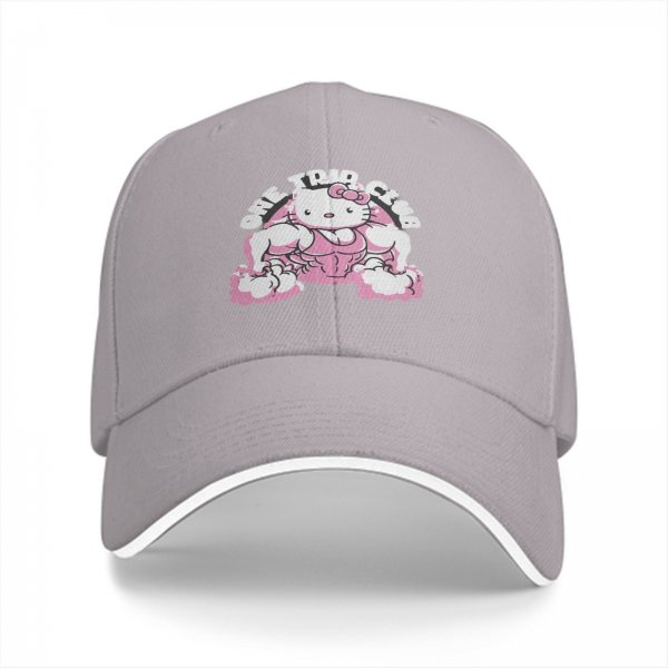 Black Baseball Cap With Buff Hello Kitty One Trip Club Print