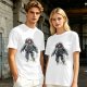 Olive T-Shirt with Floating Astronaut Graphic Print