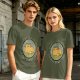 Olive T-Shirt With Silently Judging Loudly Correcting Cat Print