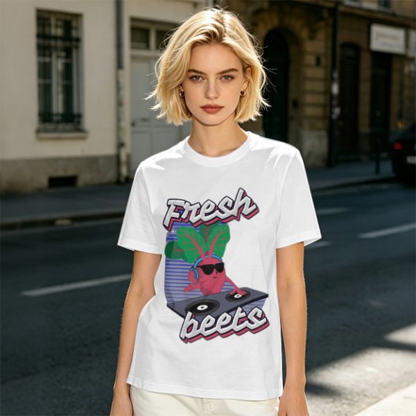 Olive T-Shirt with Fresh Beets DJ Graphic Print